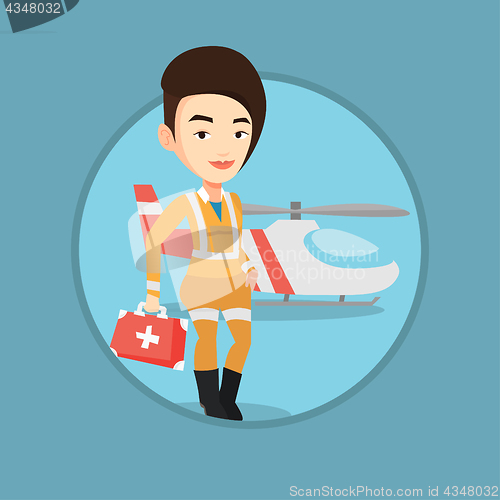 Image of Doctor of air ambulance vector illustration.