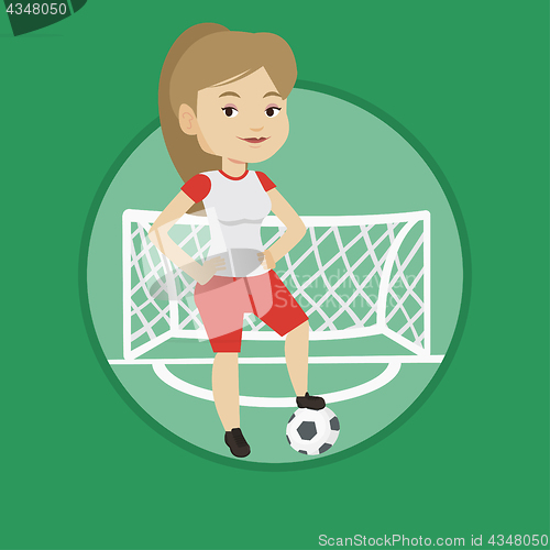 Image of Football player with ball vector illustration.