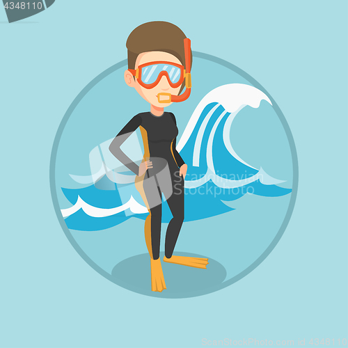 Image of Young scuba diver vector illustration.