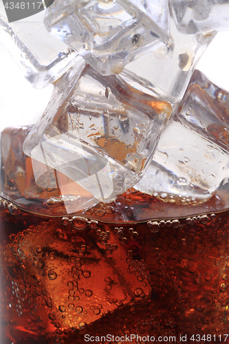 Image of cola drink with ice cubes texture