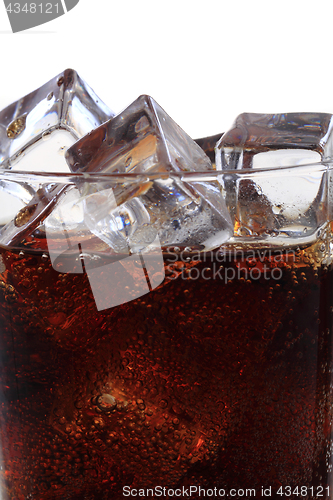 Image of cola drink with ice cubes texture