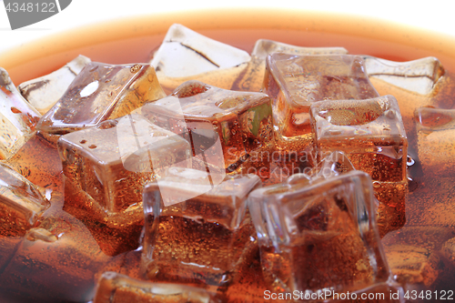 Image of cola drink with ice cubes texture