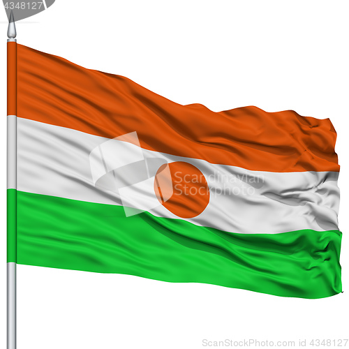 Image of Niger Flag on Flagpole