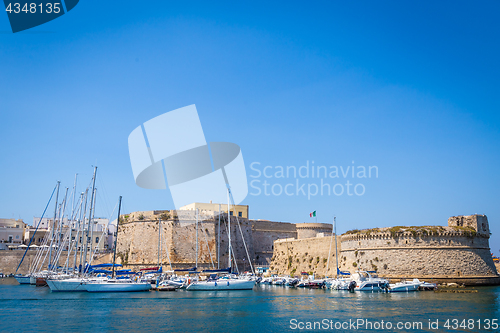 Image of Gallipoli, Italy - historical centre view from the sea