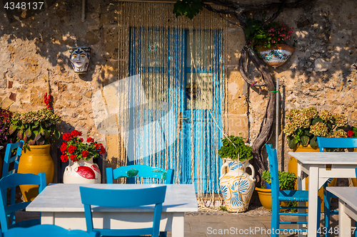 Image of Tables in a traditional Italian Restaurant in Sicily