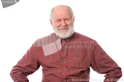 Image of Cheerfull senior man isolated on white