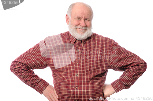 Image of Cheerfull senior man isolated on white