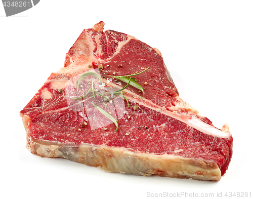 Image of fresh raw T bone steak