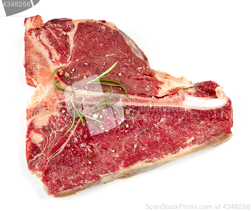 Image of fresh raw T bone steak