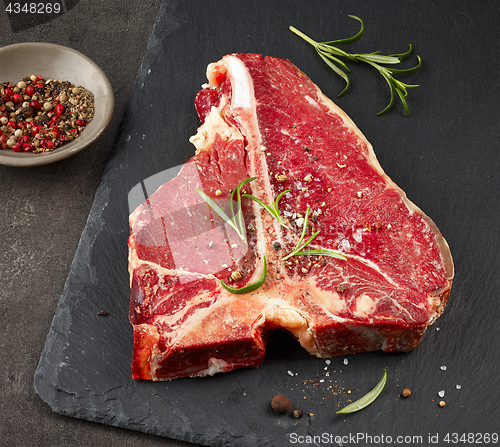 Image of fresh raw T bone steak