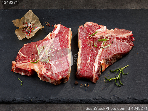 Image of fresh raw T bone steaks