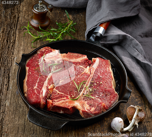 Image of fresh raw T bone steaks