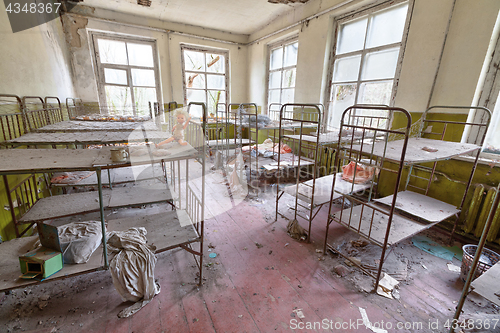 Image of Ruined room in kindergarten in Chernobyl.