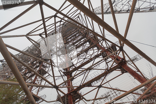 Image of Soviet Radar System Duga near Chernobyl Nuclear Power Plant