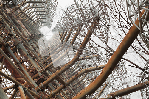 Image of Soviet Radar System Duga near Chernobyl Nuclear Power Plant