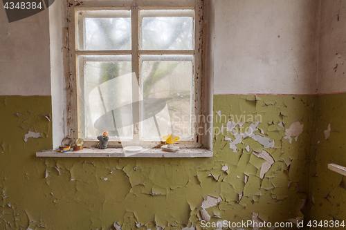 Image of Window in old abandoned house in Chernobyl