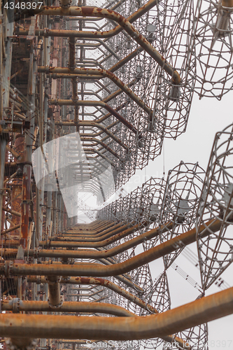 Image of Soviet Radar System Duga near Chernobyl Nuclear Power Plant