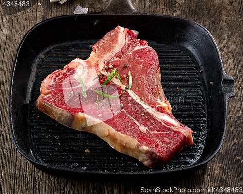 Image of fresh raw T bone steak