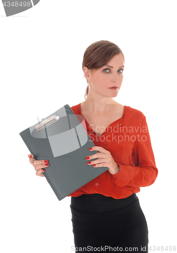 Image of Business woman with folder.