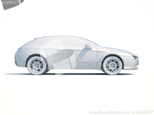 Image of 3d Car White Blank Template