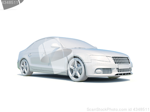 Image of 3d Car White Blank Template