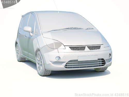 Image of 3d Car White Blank Template