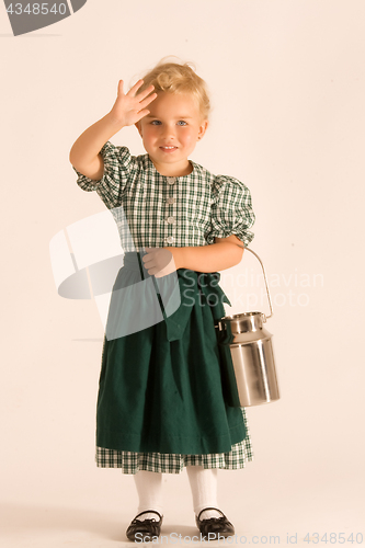 Image of Bavarian girl with milk jug