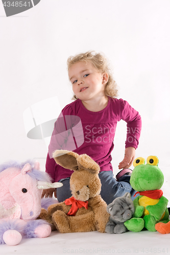 Image of Girls with stuffed animals
