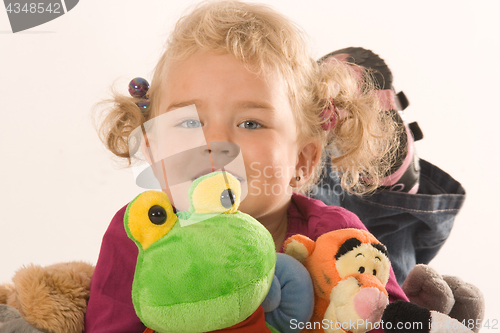 Image of Girls with stuffed animals