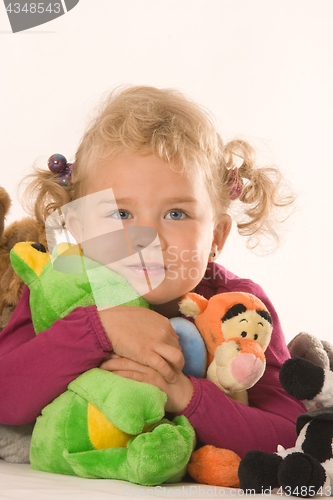 Image of Girls with stuffed animals