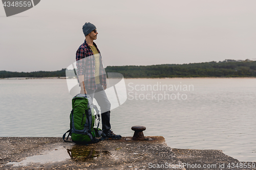 Image of Man Traveling Backpack