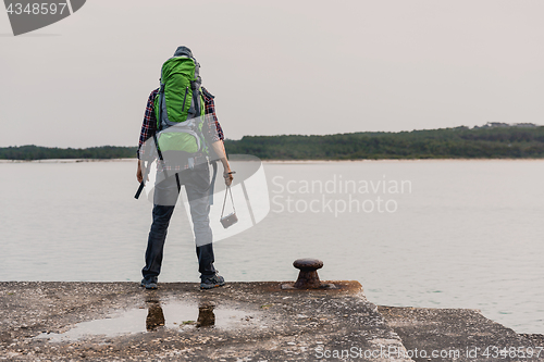 Image of Man Traveling Backpack