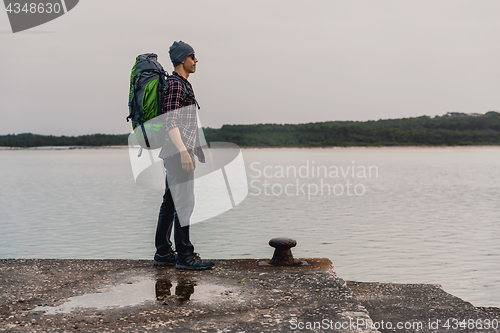 Image of Man Traveling Backpack