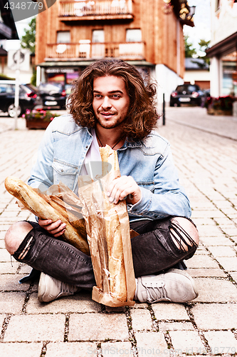 Image of Alternative young man in the morning in the city