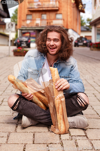 Image of Alternative young man in the morning in the city