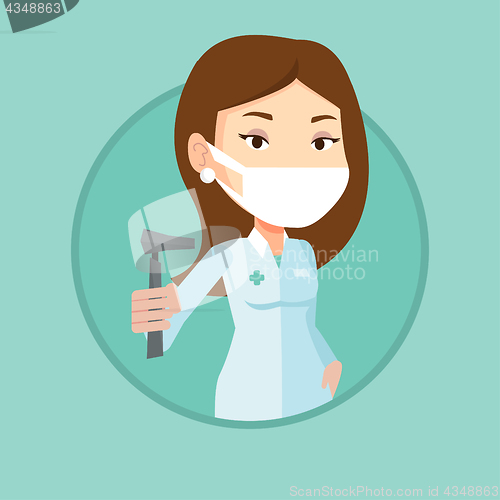 Image of Ear nose throat doctor vector illustration.