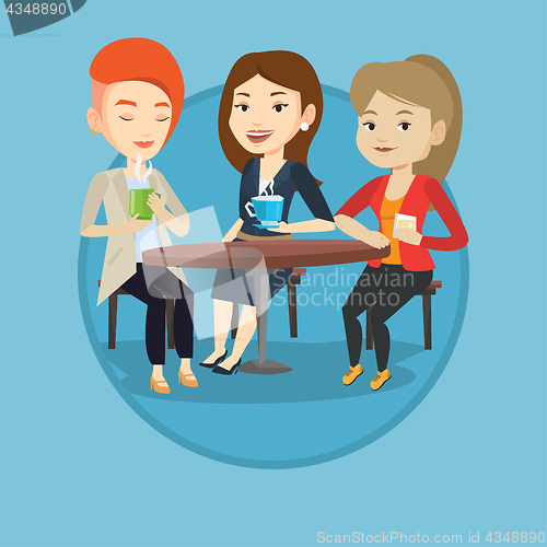Image of Group of women drinking hot and alcoholic drinks.