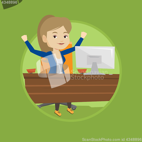 Image of Successful business woman vector illustration.
