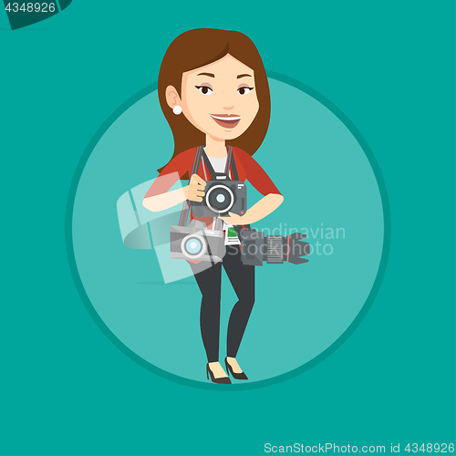 Image of Photographer taking photo vector illustration.