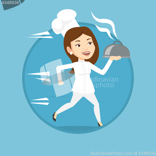 Image of Running chef cook vector illustration.