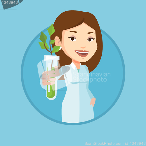 Image of Scientist with test tube vector illustration.