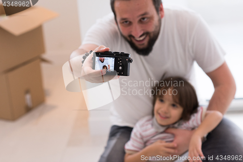 Image of selfie father and son