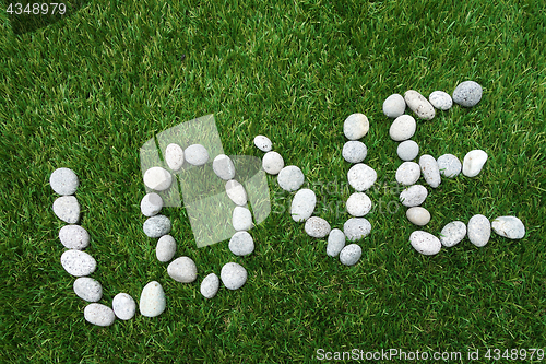 Image of Word love made of pebble stones