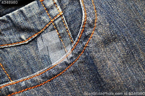 Image of Denim jeans with fashion design.