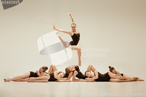 Image of The group of modern ballet dancers