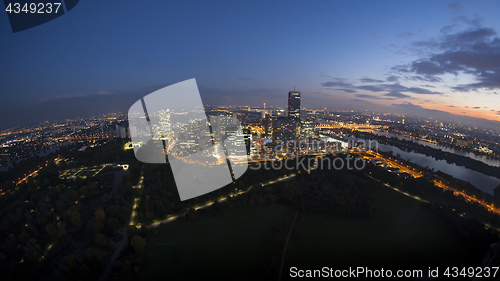 Image of Vienna from above by night