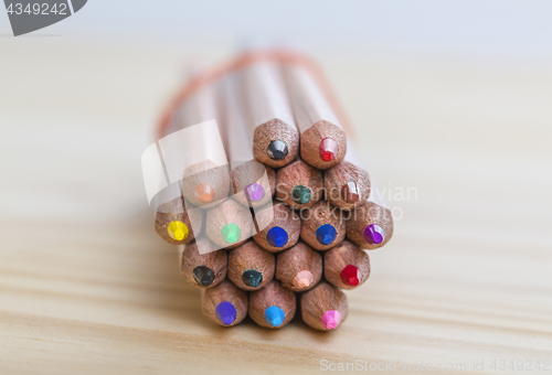 Image of Bundle of Pencils on a Wooden Table