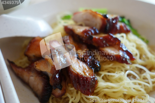 Image of Popular Singapore Chinese street food, wantan mee