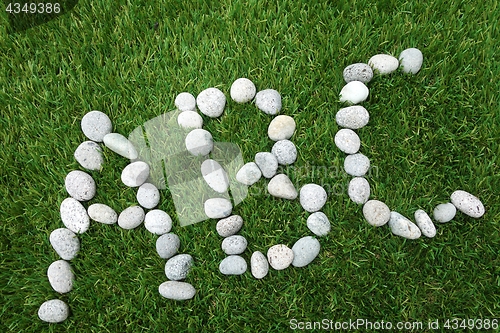 Image of Letters A B C combined from white stones