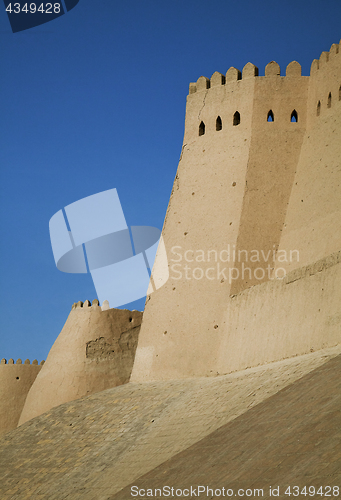 Image of Itchan Kala walls - Old Town of Khiva, Uzbekistan